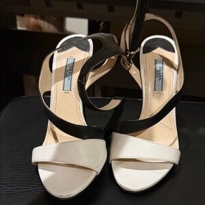 Prada Women's Two-Tone Black and White Heels
